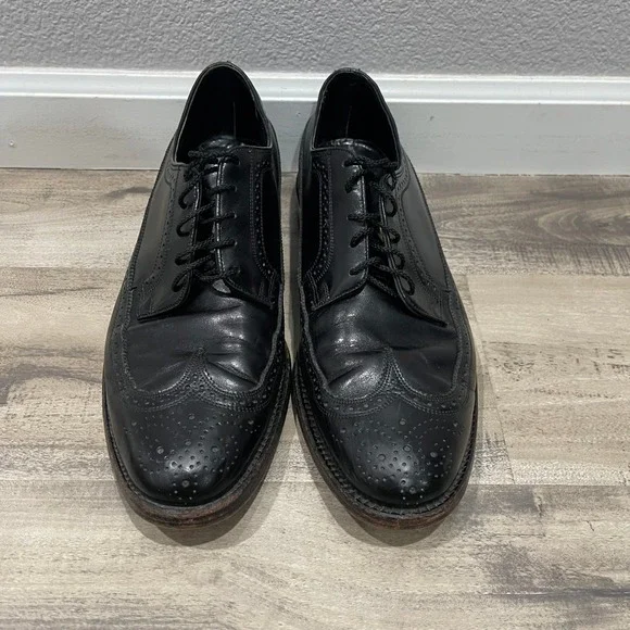 Florsheim Oxford Shoes Men Size 11.5 C Black Cortez Leather Wingtip Brogue 20804 - Picture 2 of 13